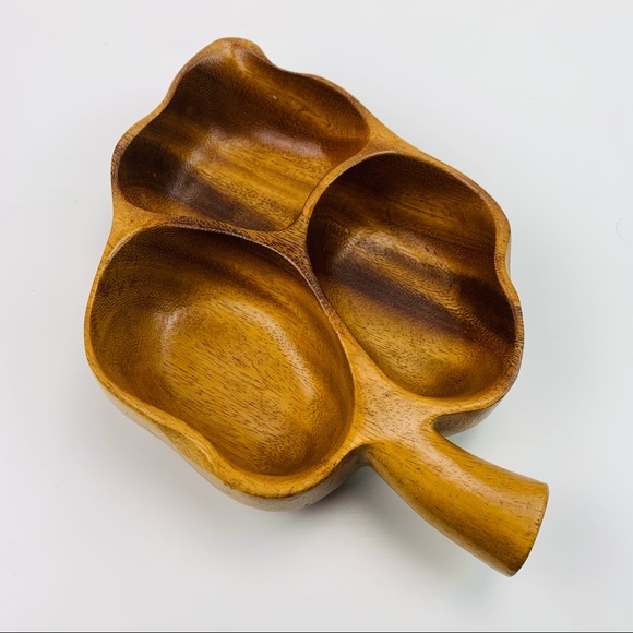 Woods of Hawaii Monkey Pod Vintage Leaf Catch All Serving Dish - Picture 2 of 12